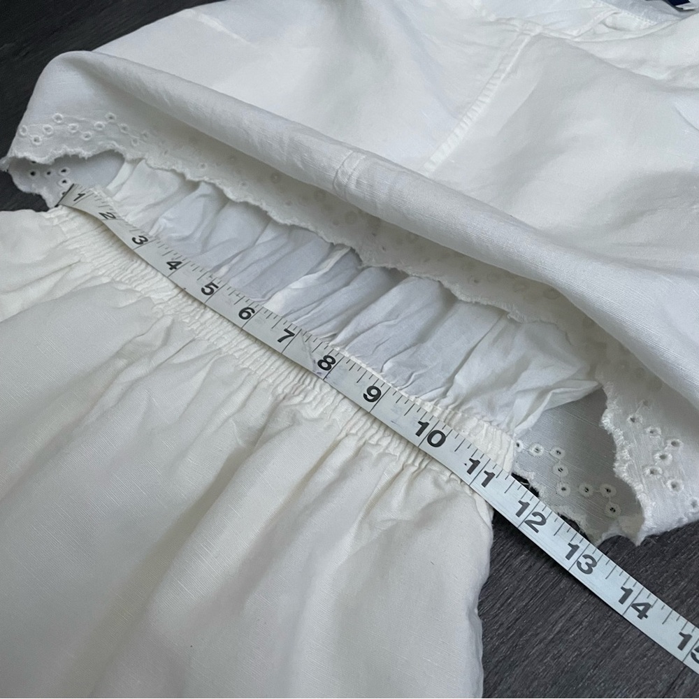 Madewell Ivory Cream Eyelet Sleeveless Mini Open Back Overlay Dress.(2) - Picture 11 of 11